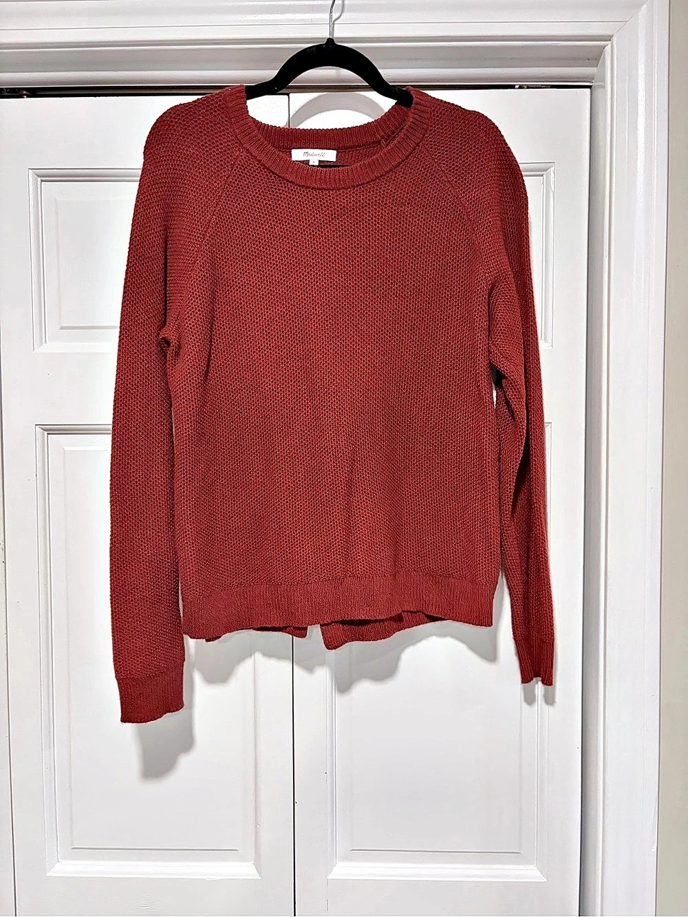 Madewell Province Cross-Back Pullover Sweater Red Medium
